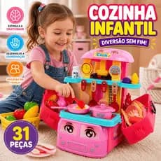 Brinquedo Kit Cozinha Infantil Maleta Ônibus Food Truck