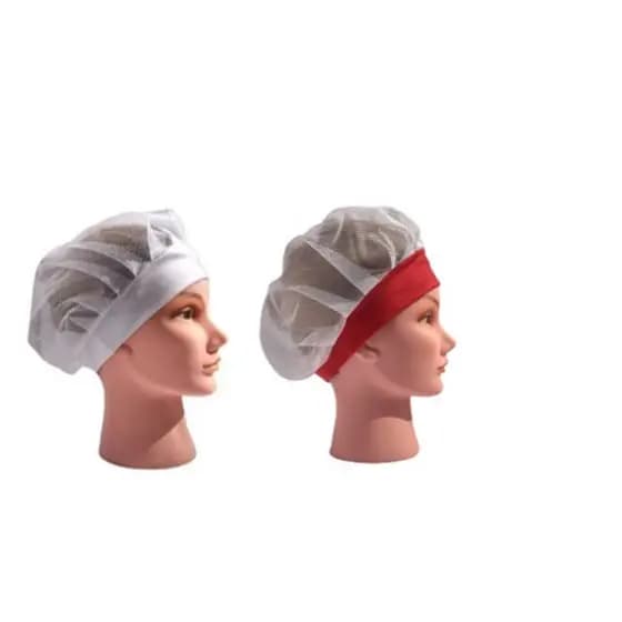 Kit 1 Touca de Cozinha "TODA BRANCA" e 1 Touca de Cozinha "BRANCA COM ABA VERMELHA"