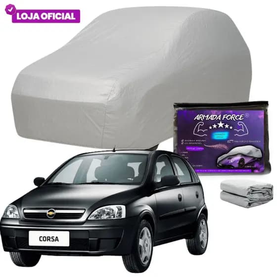 Capa Cobrir Corsa Hatch ARMADA FORCE Forrada 100% Impermeável Protege Sol Chuva Poeira Anti-UV