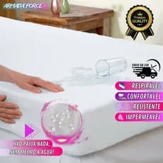 Capa de Colchão Impermeável Casal Solteiro Queen Berço Protetor de Cama e Box e King Com Elástico