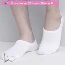 Meias Unisex Kit 12 Pares Soquete Cano Curto 36 A 44 Branco - Envio Imediato