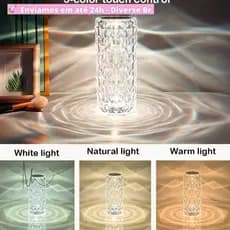 Lâmpada De Mesa De Cristal LED Projetor De Luz Rosa 3/16 Cores Toque Ajustável Romântico Diamante Atmosfera Noturna USB De Humor Doméstico lâmpada de diamante lâmpada de rosa