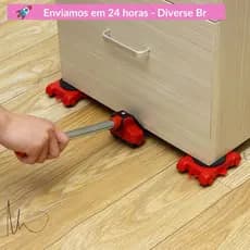 Aparelho Movedor com Rodinhas para Movimentar Móveis Fácil Levantador Materiais Pesados Kit 5 Peças Sliders - Envio Imediato Já no Brasil