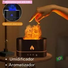 Difusor De Aroma De Chama USB Umidificador De Ar Ultrassônico Criador De Névoa Fria LED Lâmpada Difusora De Óleo Essencial