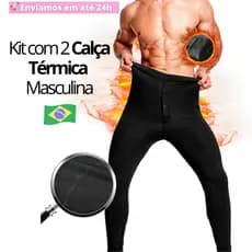 Calça Térmica Masculina Segunda Pele Peluciada Forrada Lã Legging Proteção Frio Inverno