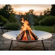 Lareira Fire Pit Externa Jardim Portátil Com Pés Removivel Aço Reforçado