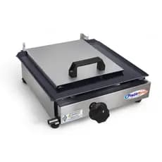 Chapa Chapeira De Lanche Porções Hot Dog Profissional A Gás 30X30 C/ Prensa + 2 Espátulas