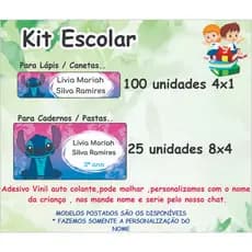 Kit 125 etiquetas adesivo escolar nome para material prova d´agua