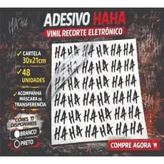 KIT CARTELA 48 ADESIVOS HAHA PARA MOTO PARALAMA CARRO BIKE