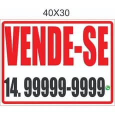 PLACA VENDE-SE PERSONALIZADA COM SEU NUMERO