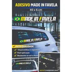 ADESIVO AUTOMOTIVO  MADE IN FAVELA CARRO ,MOTO 40X6