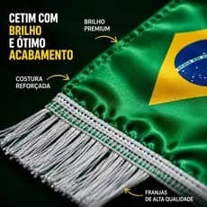 KIT 1/2/3 Cachecol Lenço do Brasil de Poliéster Cetim Faixa do Brasil Verde e Amarelo Torcida, Estilo - Copa do Mundo