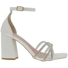 Sandália Feminina Salto Alto Shekinah Tiras Cruzadas Strass Original Lançamento Moda