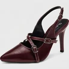 Scarpin Feminino Salto Fino Slingback Shekinah By Mercedita Premium Confortável Fivela Lançamento