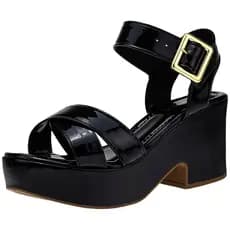 Sandália Plataforma Feminina Salto Anabela Shekinah Tiras Cruzadas Elegante Moda Macia