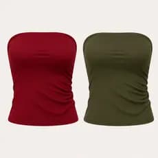 Kit 2 Top Tube Suplex Premium Tomara que Caia Top Faixa Básico Casual Elegante