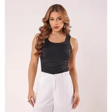 Blusa Regata Feminina Suplex Forrada Casual Chique Confortável Elegante