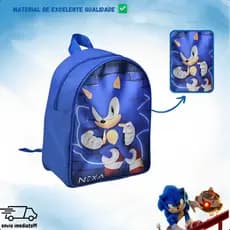 Mochila Infantil Sonic Azul Nexa Escolar Creche