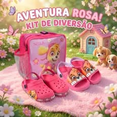 Kit Sandália Infantil +  Babuche Confortável Com Lancheira Escolar Menina Marca Nexa