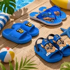Kit Menino 3 Pares Sandália Infantil + Chinelo Casual + Slide Nuvem Azul Kids Patrulha Marca Nexa