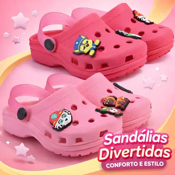 Kit 2 Sandálias Babuches Botons Infantil Menina Patrulha Personalize Do Seu Jeito Marca Nexa