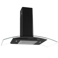 Coifa Parede Vidro Curvo Clean Black 4 à 6 Bocas 90cm Fogatti 220V