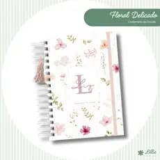 Caderneta de Vacina/Saúde Personalizada Premium Menina Floral com Capa Dura Wire-O
