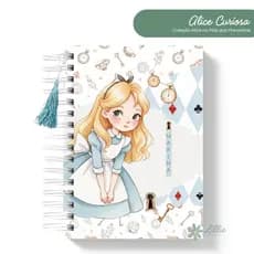 Caderno Personalizado Alice no País da Fantasia Capa Dura A6 A5 e Universitário | Papelaria Fofa