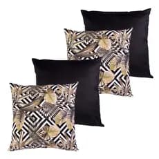 Kit com 4 capas de almofadas 45x45 geo folhagem
