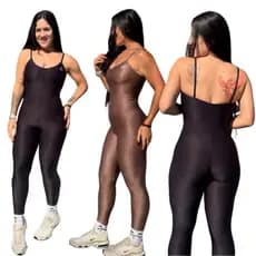 Macacão Elizabeth Fitness Feminino Academia Microcanelado Poliamida Aveludado