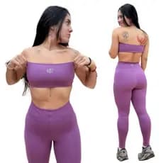 Conjunto Fitness Juliana Top + Leg Corset Poliamida Legging Diasp Roupa Academia