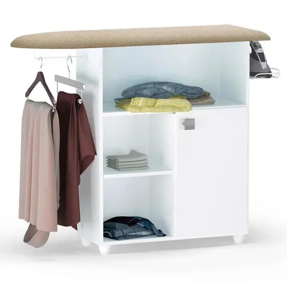 Balcão Tábua de Passar Roupa Mariana Branco     - Ajl Móveis
