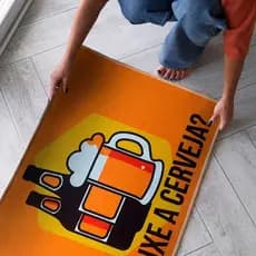 KIT Com 2 Tapete de porta Antiderrapante Estampado Bem Vindo 40cm x 60cm