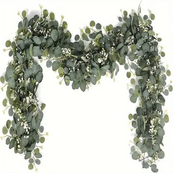 Planta Artificial de Vinha de Eucalipto Verde Pendurada para Decoração de Casamento, Jardim e Festa em Casa