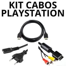 Cabos Playstation 1, 2 e 3 Kit PS2 Cabo AV Cabo de Energia PS1 Áudio e Vídeo HDMI