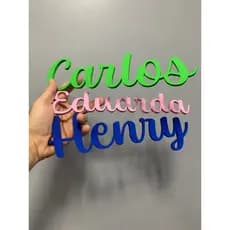 Nome Avulso Personalizado em MDF Colorido 30cm Decor Festa