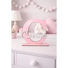 Porta Maternidade de Mesa Personalizado com o Nome em MDF