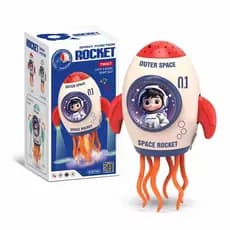 Brinquedo Polvo Astronauta Foguete Que Dança Em Pé E Deitado Spray De Música De Projeção De Luz