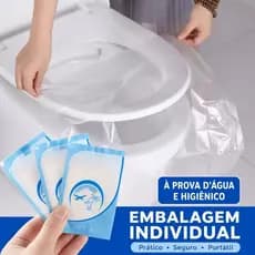 Kit 50 Protetor Descartável Assento Vaso Sanitário Plástico Compacta Para Viagem e Banheiro Público
