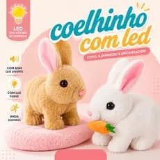 Brinquedo De Pelúcia Coelhinho Elétrico Com Led Musical Infantil Caminhar E Pular Coelho Da Páscoa