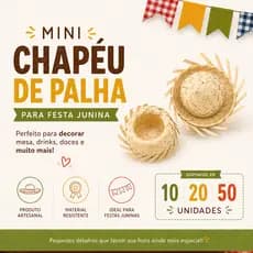 KIT 10/20/50 Mini Chapéu de Palha Miniatura Festa junina julina DESFIADOS Decoração Mesa Doces Lembrancinha Artesanato