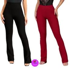 Kit 2 Calça Flare Bandagem | Tecido Grosso | Confortável | Zero Transparência