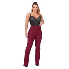 Calça Bandagem Flare VERMELHO Tecido Grosso