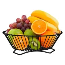 Fruteira de Mesa Redonda na Cor Preta.