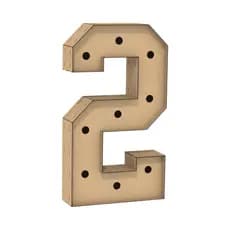 Letra Caixa Grande 2 Mdf 80cm Altura Lampada Iluminação