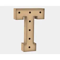 Letra Caixa Grande T Mdf 120cm Altura Lampada Iluminação