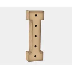 Letra Caixa Grande I Mdf 120cm Altura Lampada Iluminação