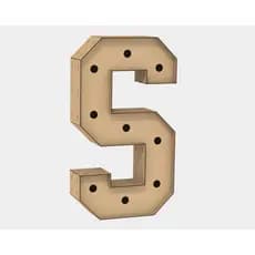 Letra Caixa Grande S Mdf 120cm Altura Lampada Iluminação