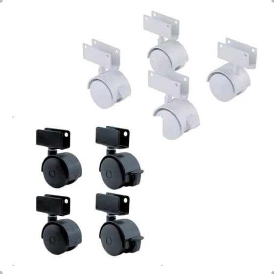 Kit 4 Rodinhas para Berço 12mm Chapa U - Movimentação Suave, Fácil Instalação e Alta Resistência