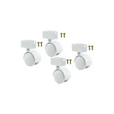 Kit 4 Rodízios Chapa Em U 25mm Pvc Até 60kg Para Móveis